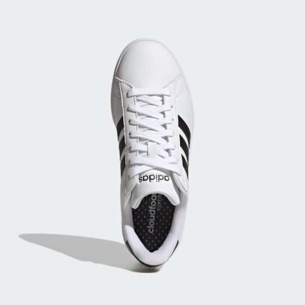 Mode Adidas Grand Court Cloudfoam Style De Vie Cour Confort Chaussures Noir