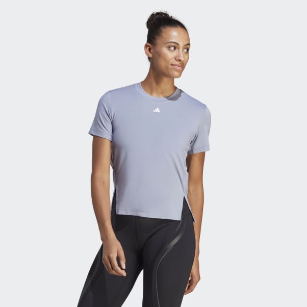 T-shirt Polyvalent Violet Argenté Adidas