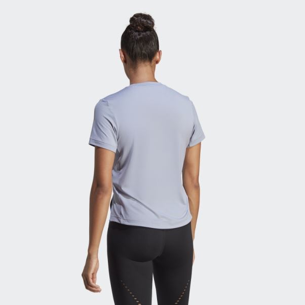 T-shirt Polyvalent Violet Argenté Adidas