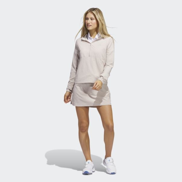 Sweat à Capuche De Golf Zippé 1/4 En Seersucker Taupe Adidas