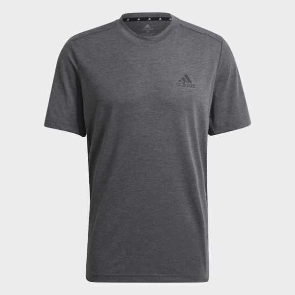 Aeroready Conçu Pour Bouger Tee-shirt De Sport Feelready Gris Foncé Chiné Adidas