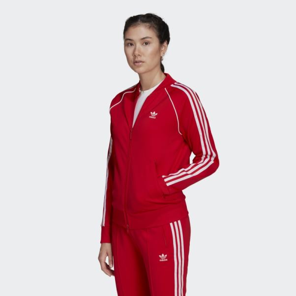 Veste De Survêtement Primeblue Sst Adidas Rouge