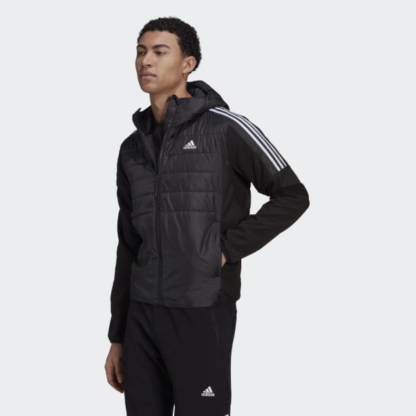 Veste Hybride à Capuche Isolée Adidas Essentials Noire