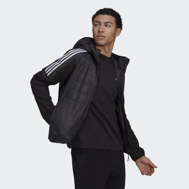 Veste Hybride à Capuche Isolée Adidas Essentials Noire