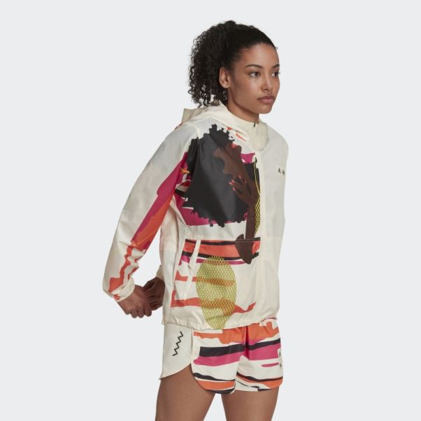 Ecru Teinte Thebe Magugu Veste De Course Rapide Adidas