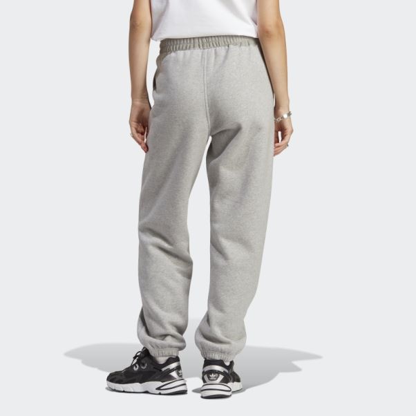 Adidas Pantalon De Jogging En Polaire Gris Moyen Essentials