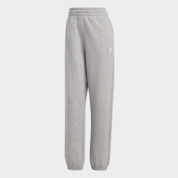 Adidas Pantalon De Jogging En Polaire Gris Moyen Essentials