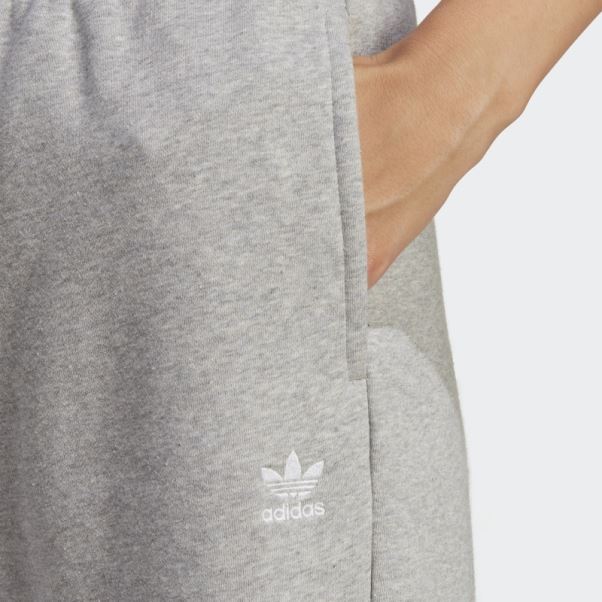 Adidas Pantalon De Jogging En Polaire Gris Moyen Essentials