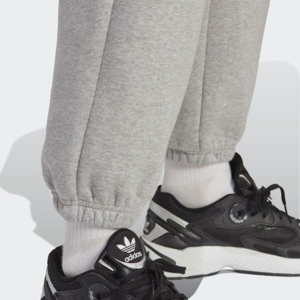 Adidas Pantalon De Jogging En Polaire Gris Moyen Essentials