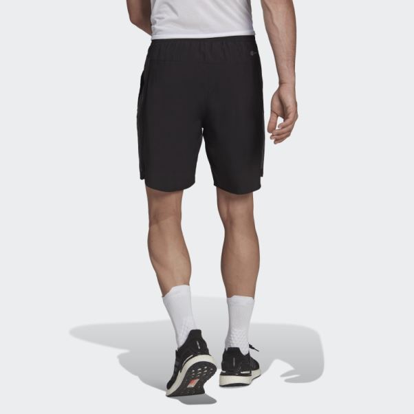 Run Icon Short Réfléchissant à 3 Bandes Adidas Noir
