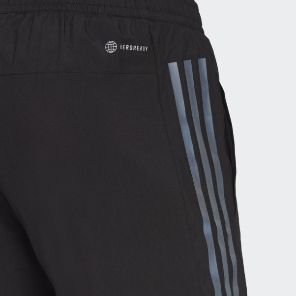 Short Adidas Run Icon Noir Réfléchissant à 3 Bandes