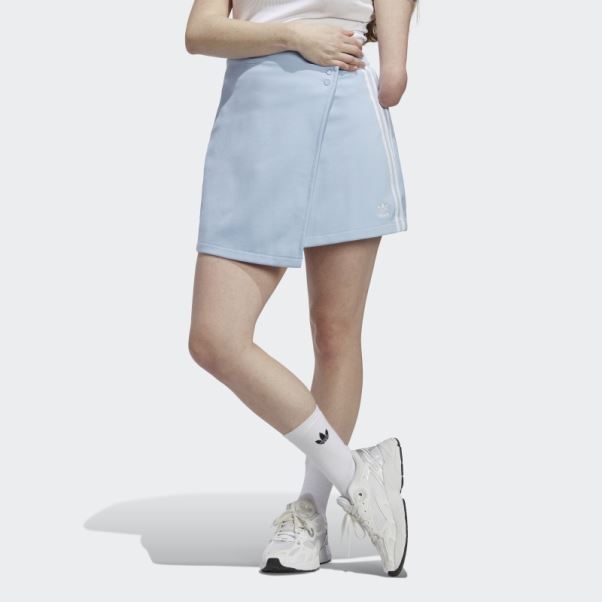 Adidas Adicolor Classics 3-stripes Short Wrap Jupe Bleu Aube