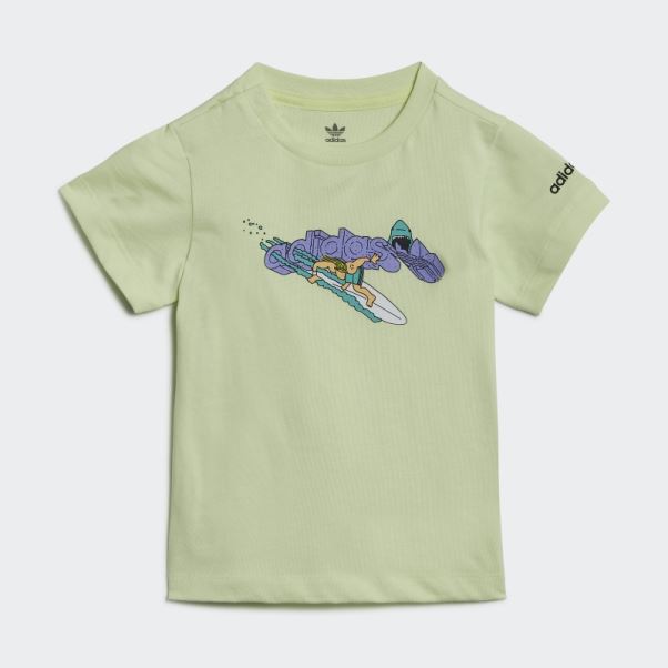 T-shirt De Plage Stoked Graphique Adidas Citron Vert