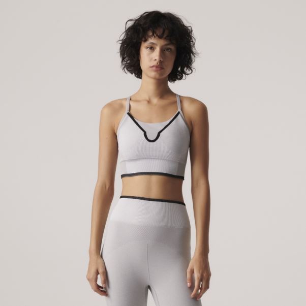 Soutien-gorge De Sport à Maintien Moyen Adidas By Stella Mccartney Mgh Gris Uni