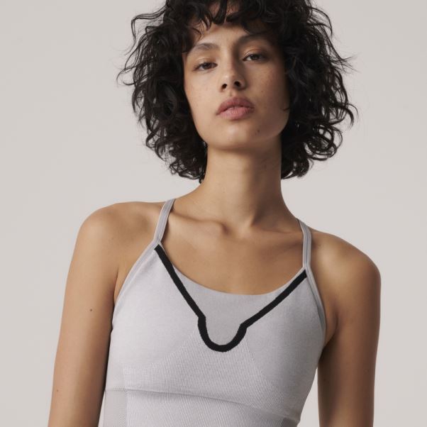 Soutien-gorge De Sport à Maintien Moyen Adidas By Stella Mccartney Mgh Gris Uni