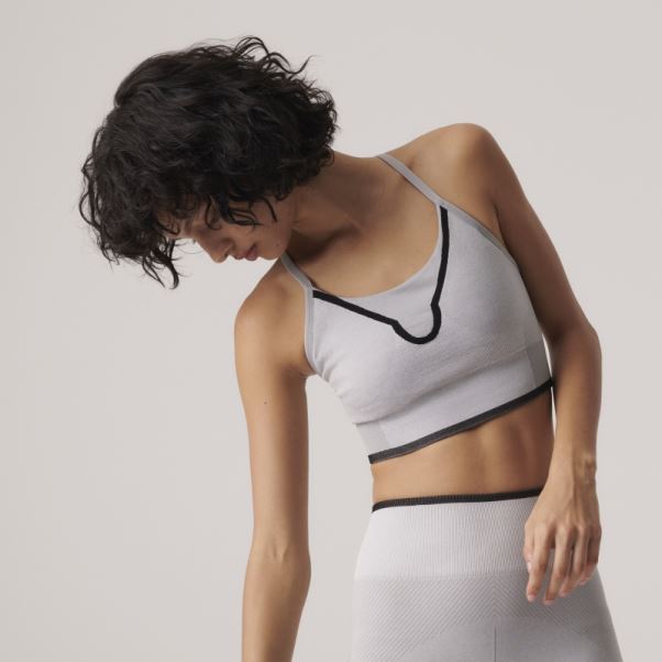 Soutien-gorge De Sport à Maintien Moyen Adidas By Stella Mccartney Mgh Gris Uni
