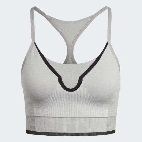 Soutien-gorge De Sport à Maintien Moyen Adidas By Stella Mccartney Mgh Gris Uni