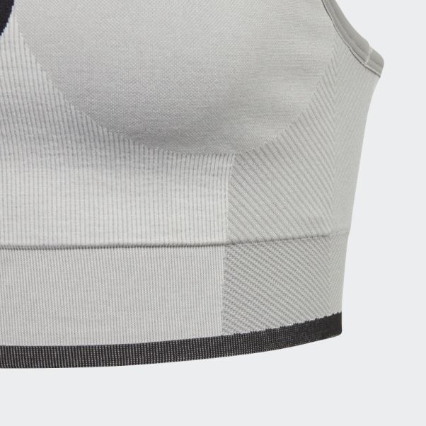 Soutien-gorge De Sport à Maintien Moyen Adidas By Stella Mccartney Mgh Gris Uni