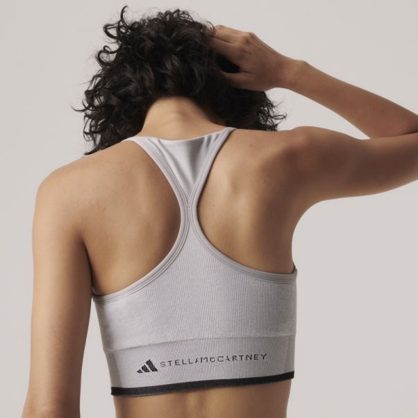 Mgh Solide Gris Adidas By Stella Mccartney Soutien-gorge De Sport à Maintien Moyen Mode