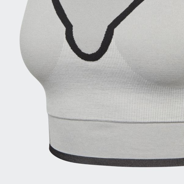 Mgh Solide Gris Adidas By Stella Mccartney Soutien-gorge De Sport à Maintien Moyen Mode
