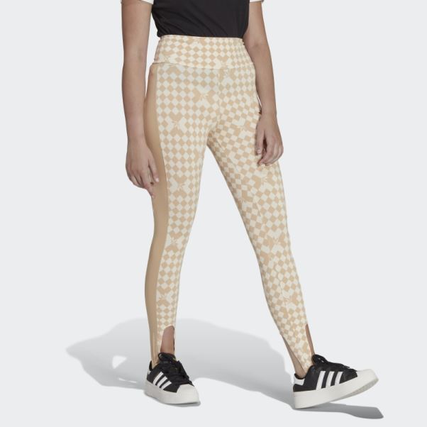 Adidas Ski Chic Allover Print Collants Mode Blanc