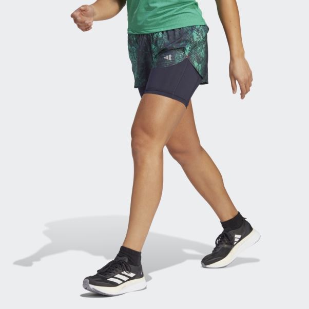 Short 2 En 1 Run Fast Noir Adidas