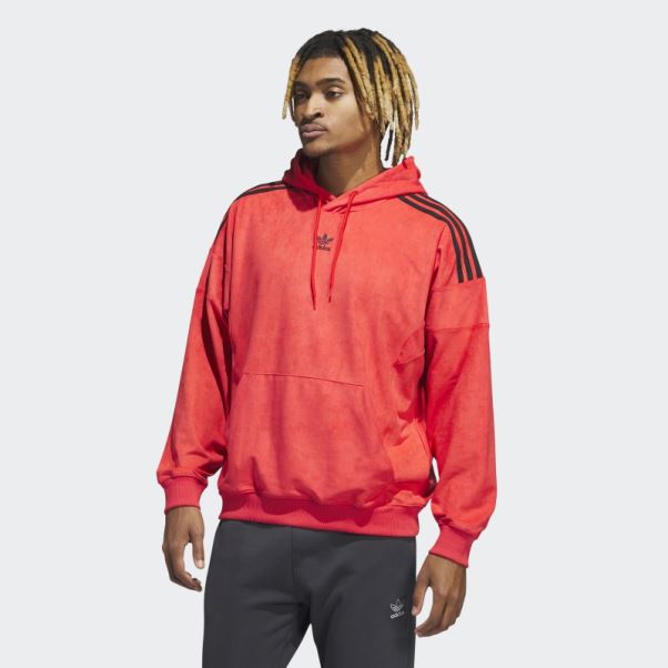 Adidas Adicolor Classics Sweat à Capuche En Peluche Rouge