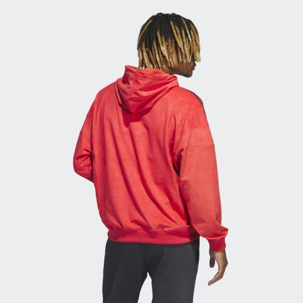 Adidas Adicolor Classics Sweat à Capuche En Peluche Rouge