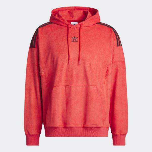 Adidas Adicolor Classics Sweat à Capuche En Peluche Rouge