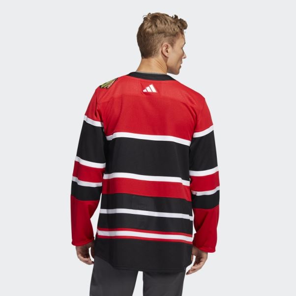 Adidas Blackhawks Authentique Reverse Retro Wordmark Maillot Rouge