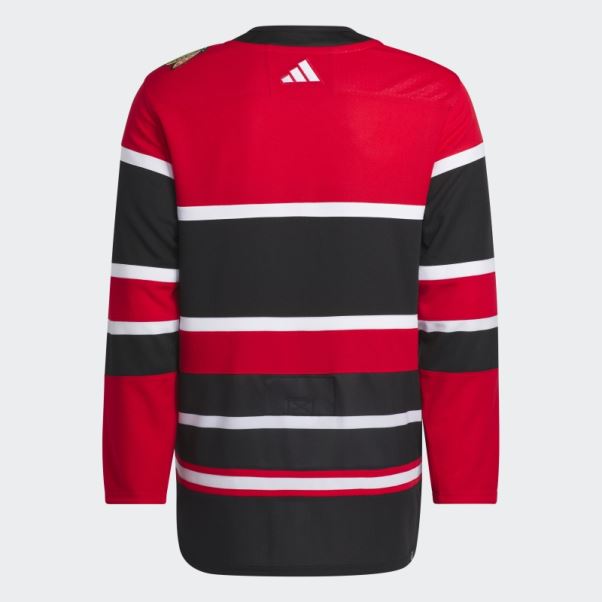 Adidas Blackhawks Authentique Reverse Retro Wordmark Maillot Rouge