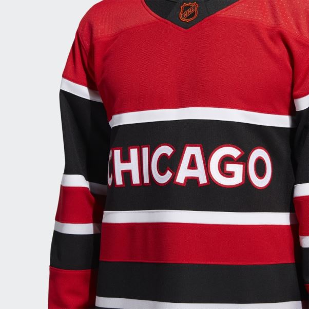 Adidas Blackhawks Authentique Reverse Retro Wordmark Maillot Rouge