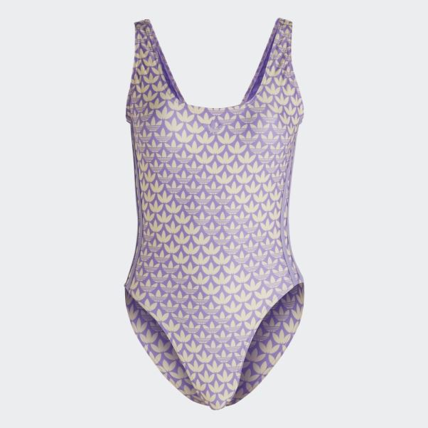 Maillot De Bain Adidas Originals Monogram 3 Bandes Jaune