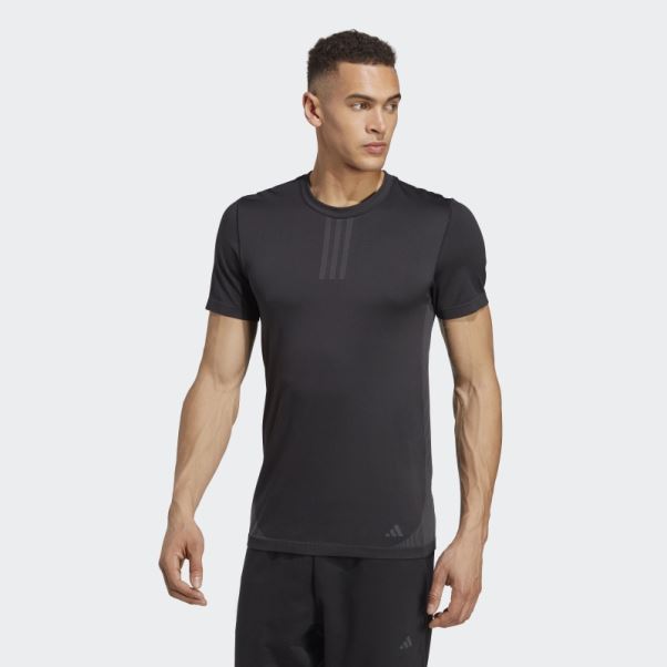 Aeroknit Yoga Base Sans Couture T-shirt D'entrainement Noir Adidas
