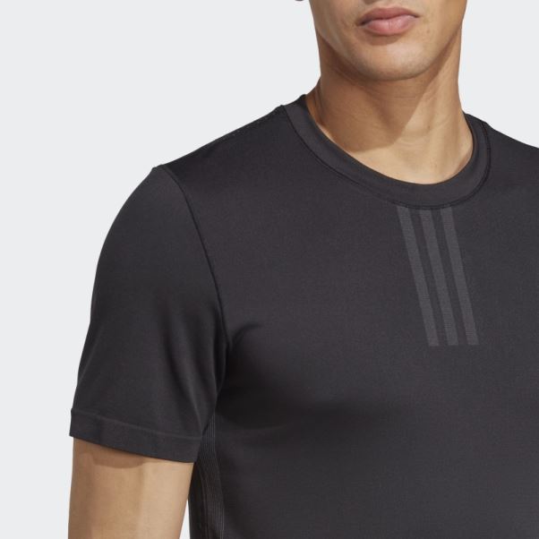 Aeroknit Yoga Base Sans Couture T-shirt D'entrainement Noir Adidas