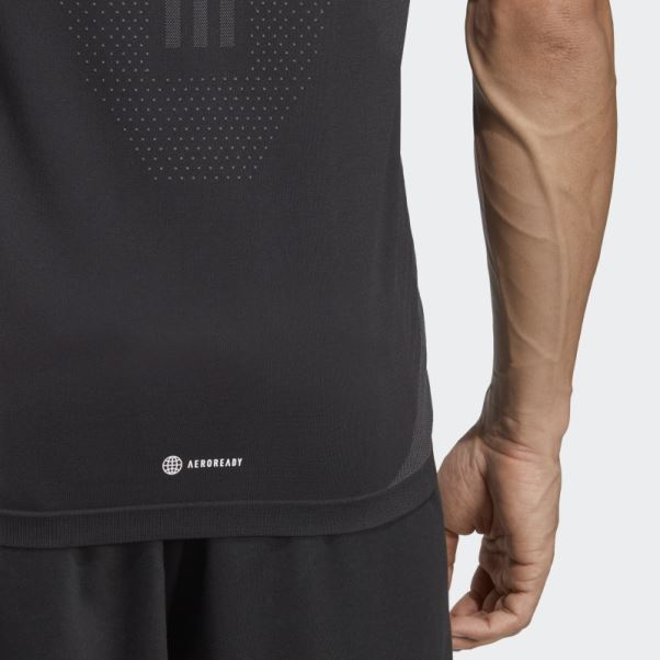 Aeroknit Yoga Base Sans Couture T-shirt D'entrainement Noir Adidas