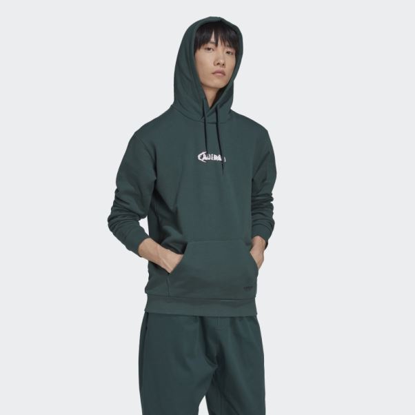 Sweat à Capuche Adidas Graphics Campus Vert Minéral