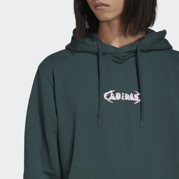 Sweat à Capuche Adidas Graphics Campus Vert Minéral