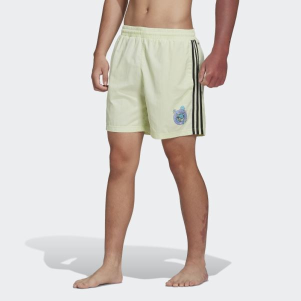 Short De Bain Adidas Graphique Stoked Fish Citron Vert