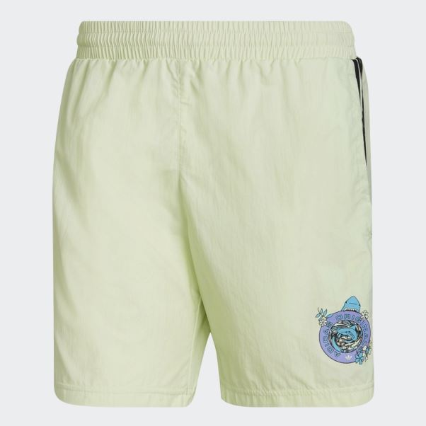 Short De Bain Adidas Graphique Stoked Fish Citron Vert