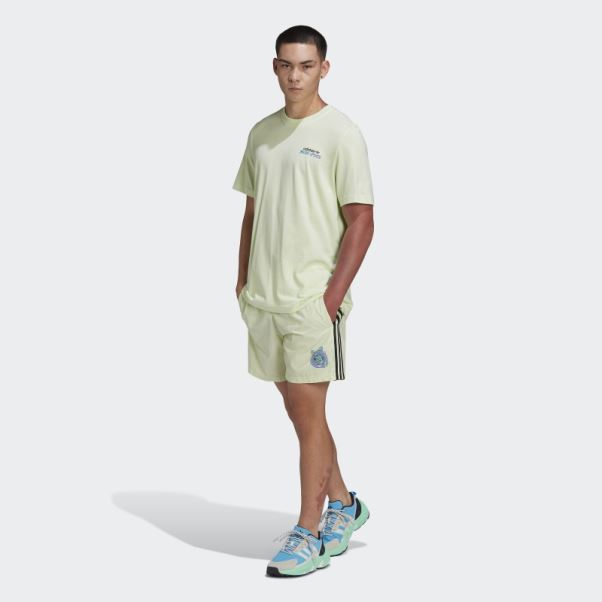 Short De Bain Adidas Graphique Stoked Fish Citron Vert