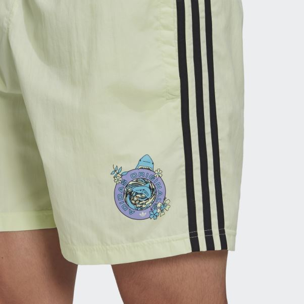 Short De Bain Adidas Graphique Stoked Fish Citron Vert
