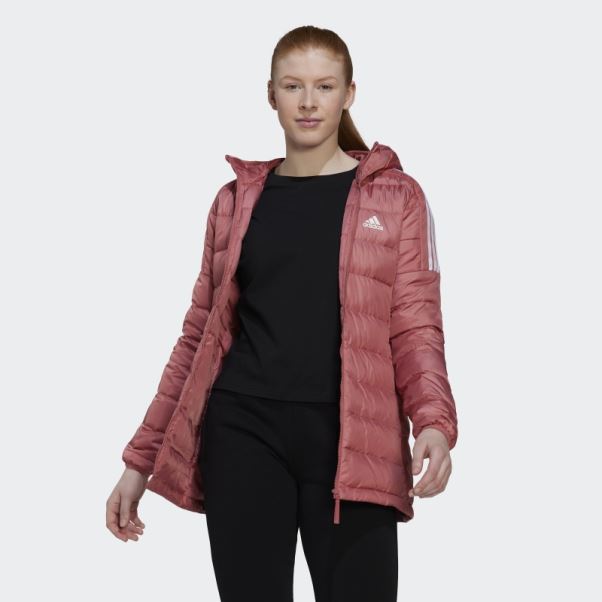 Parka à Capuche Essentials Light Down Adidas Rouge