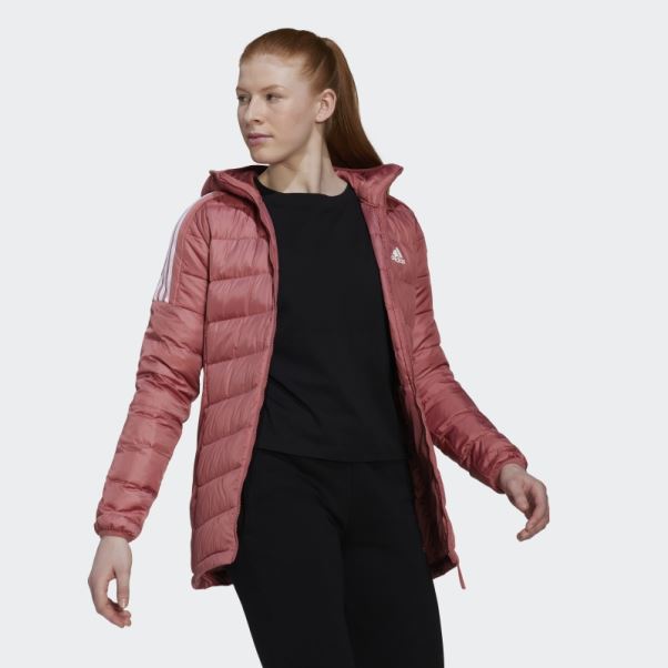 Parka à Capuche Essentials Light Down Adidas Rouge