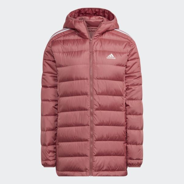 Parka à Capuche Essentials Light Down Adidas Rouge