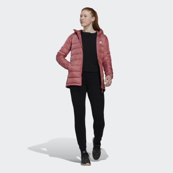 Parka à Capuche Essentials Light Down Adidas Rouge