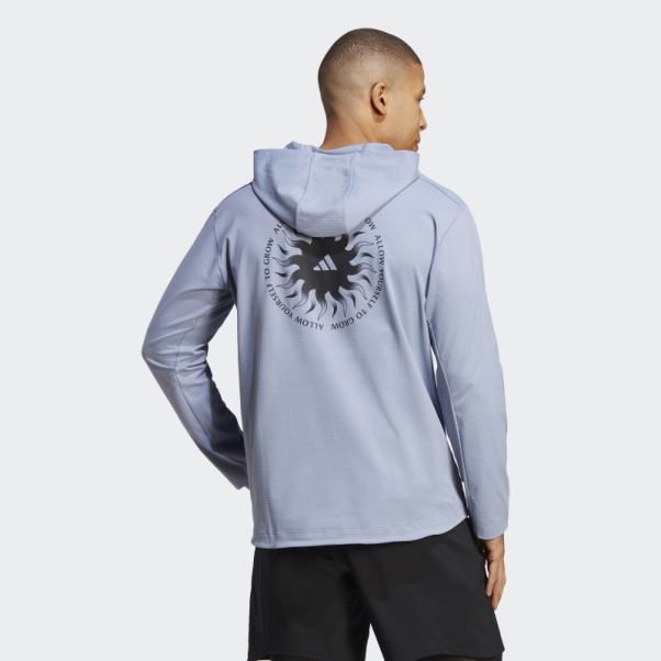 Sweat à Capuche D'entraînement Graphique Yoga Violet Argenté Adidas