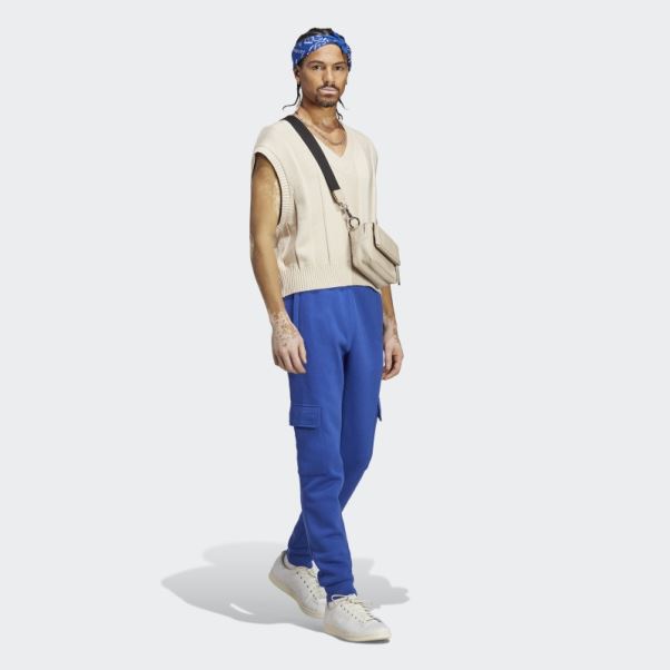 Adidas Pantalon De Jogging Cargo Trefoil Essentials Bleu