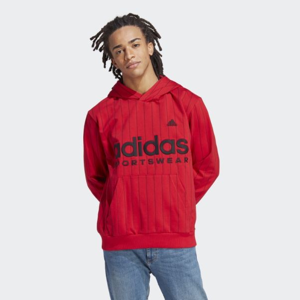 Sweat à Capuche En Polaire à Fines Rayures Adidas