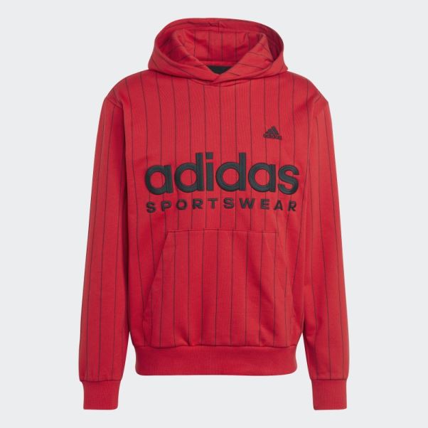 Sweat à Capuche En Polaire à Fines Rayures Adidas